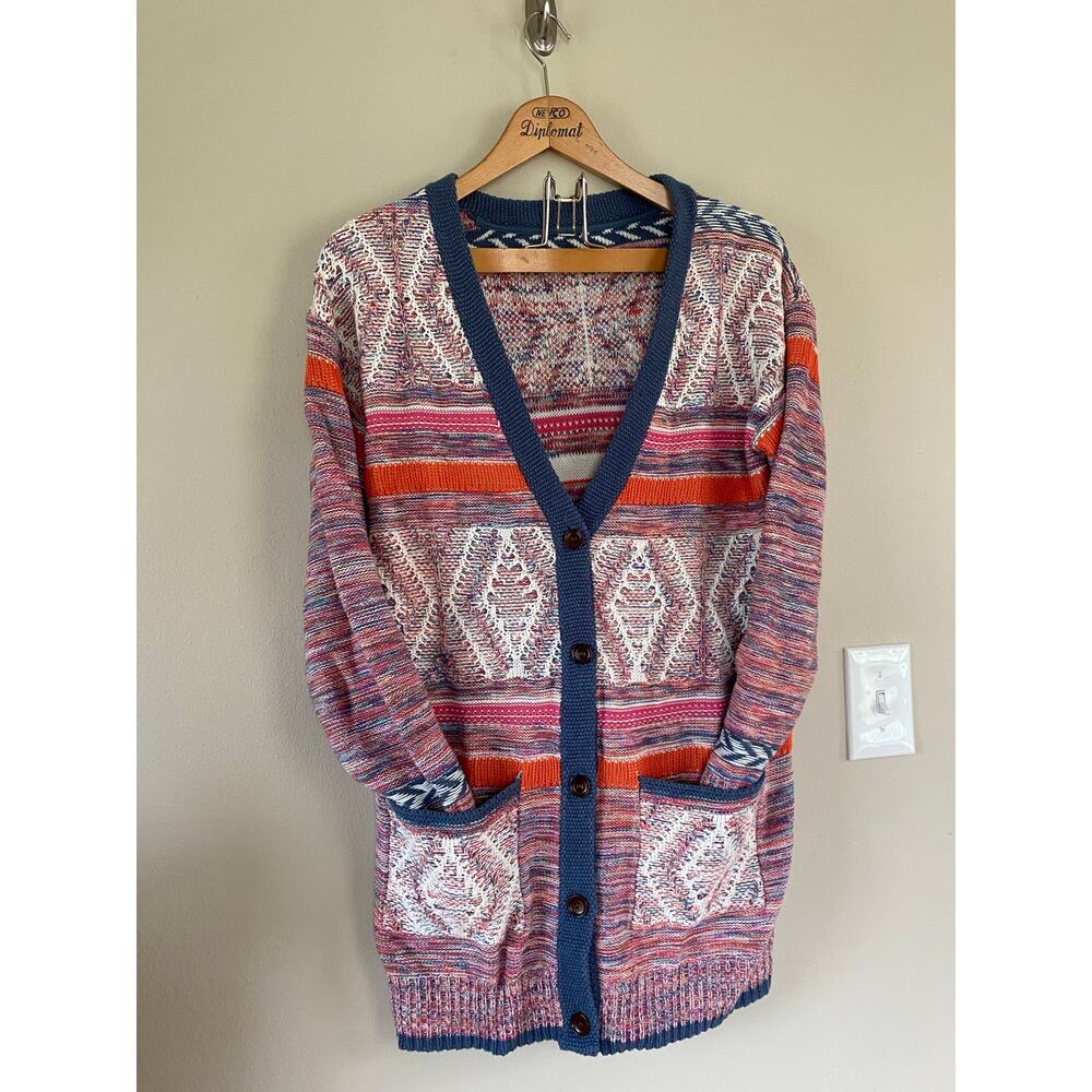 EUC Sundance Long Colorful Knit Cardigan Size L